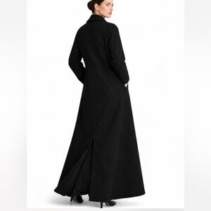Vintage Cassidy 100% Wool Maxi Coat Black Oversized Longline L XL Minimalist